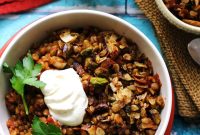 Spiced Braised Lentils with Tomatoes and Toasted Coconut Crumble