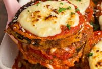 Classic Baked Eggplant Parmesan with Crispy Mozzarella Layers