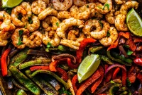 Sheet Pan Shrimp Fajitas with Peppers and Lime