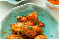 Crispy Baked Harissa Chicken Wings with Zesty Yogurt Dip