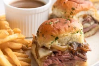 Savory French Dip Sliders with Melted Swiss & Au Jus