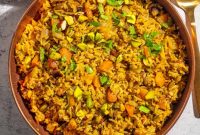 Majestic Moroccan Rice Pilaf with Saffron and Aromatic Spices