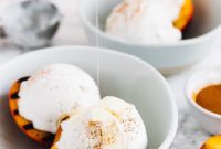 Grilled Peaches with Creamy Coconut Ice Cream Recipe