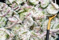 Creamy Cucumber Salad with Tangy Greek Yogurt Dressing