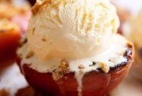 Maple-Grilled Peaches with Almond Cookie Crumble