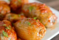 Slow Cooker Stuffed Onions with Savory Beef & Rice Filling