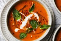 Creamy Vegan Roasted Tomato and Basil Soup Recipe
