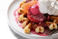 Crispy Waffles with Vibrant Blood Orange Glaze