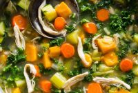 Hearty Leftover Turkey, Sweet Potato and Kale Soup (Whole30)