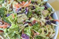 Creamy Broccoli Slaw with Crunchy Apples and Almonds