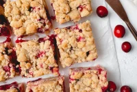Cranberry Cheesecake Bars with Golden Crumble Topping