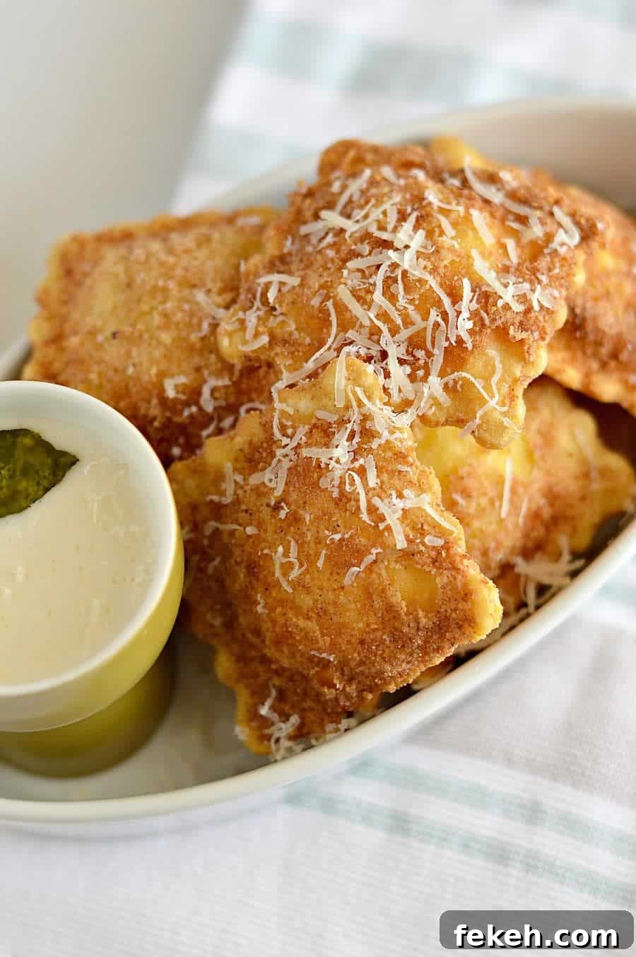 Gluten-Free Homemade Ravioli Recipe You’ll Love 2 gluten-free fried ravioli with pesto Alfredo sauce