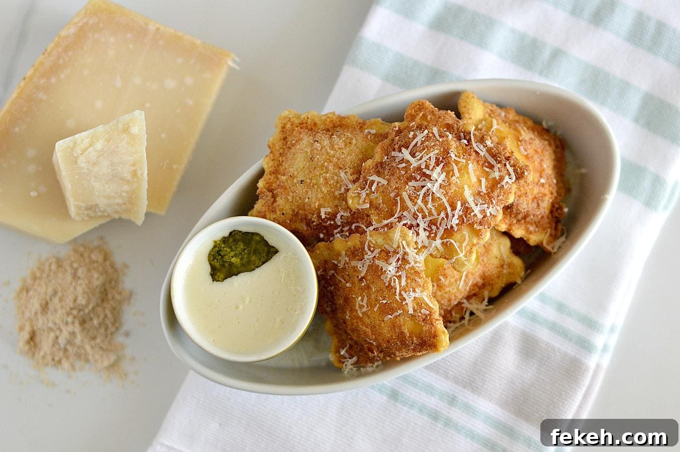 Gluten-Free Homemade Ravioli Recipe You’ll Love 6 gluten-free fried ravioli with pesto Alfredo sauce