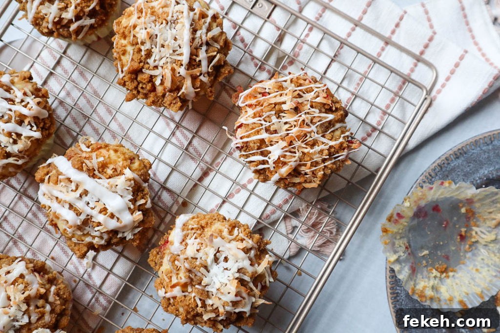 Strawberry Coconut Muffins with Crunchy Streusel Topping 2 Strawberry coconut muffins