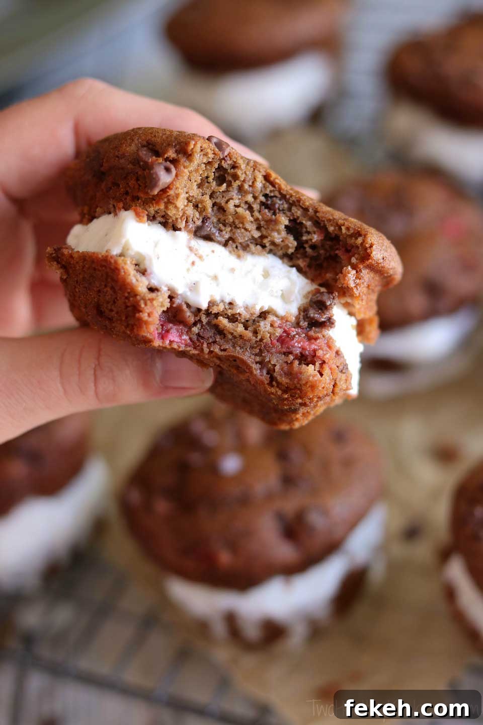 Muffin Ice Cream Sandwiches Muffin Ice Cream Sandwiches bite vertical