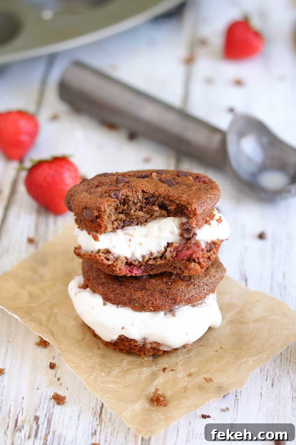 Muffin Ice Cream Sandwiches Muffin Ice Cream Sandwiches stack vertical