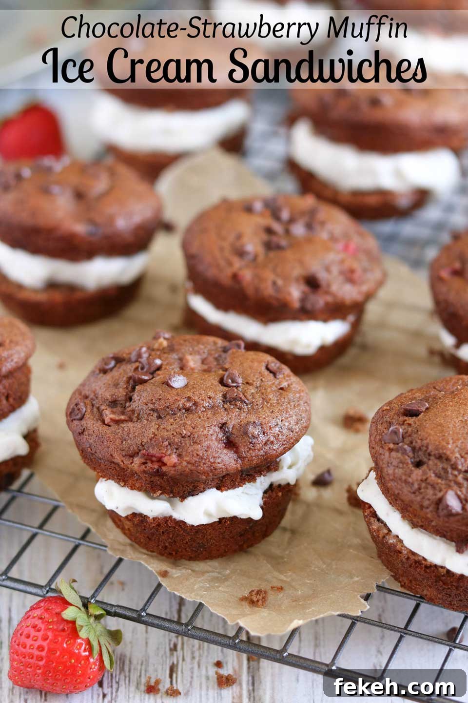 Muffin Ice Cream Sandwiches Muffin Ice Cream Sandwiches on rack