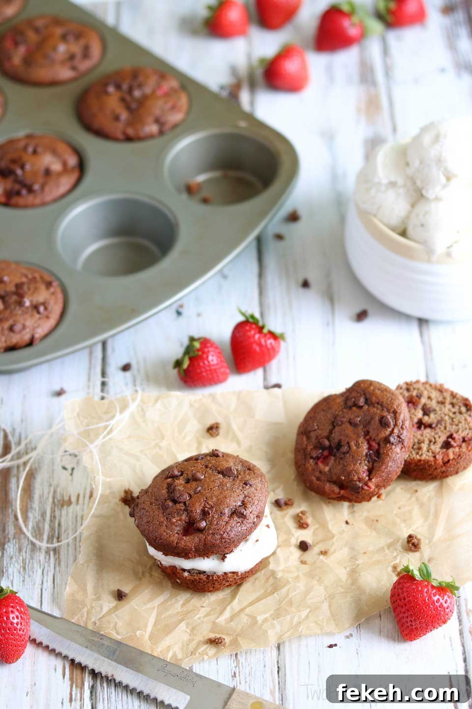 Muffin Ice Cream Sandwiches Muffin Ice Cream Sandwiches overhead