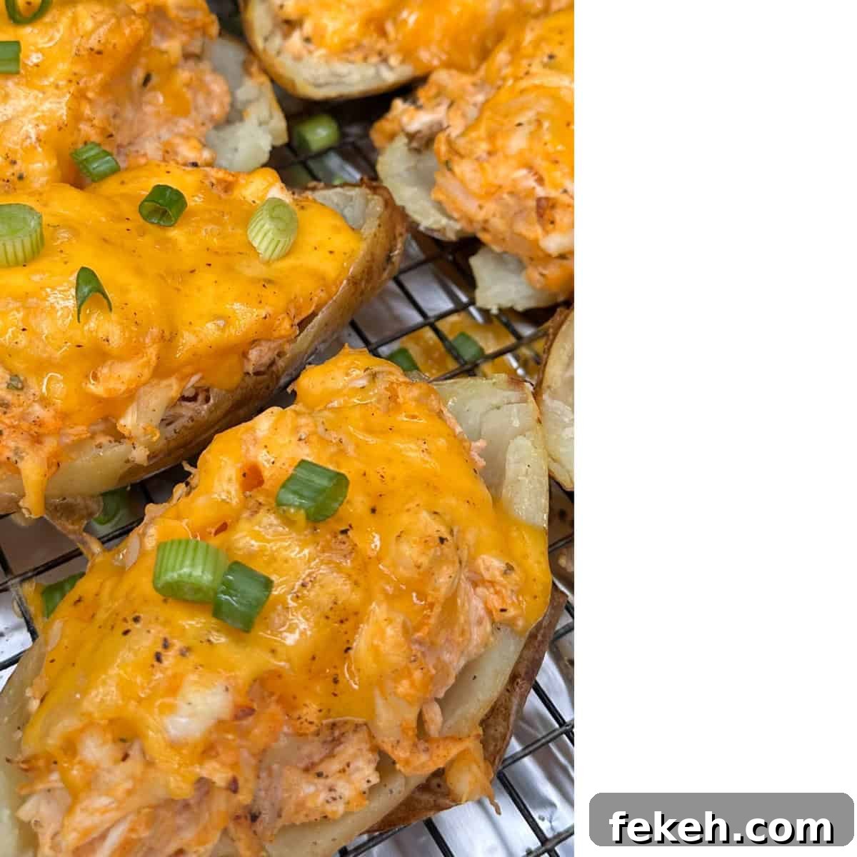 Buffalo Chicken Twice-Baked Potatoes — Tangy Loaded Potato Recipe 2 img 11745 1