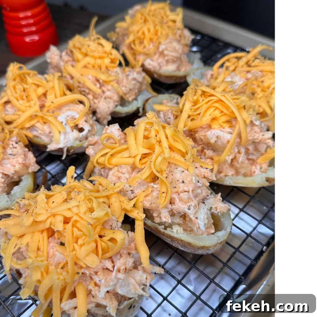 Buffalo Chicken Twice-Baked Potatoes — Tangy Loaded Potato Recipe 3 img 11745 2