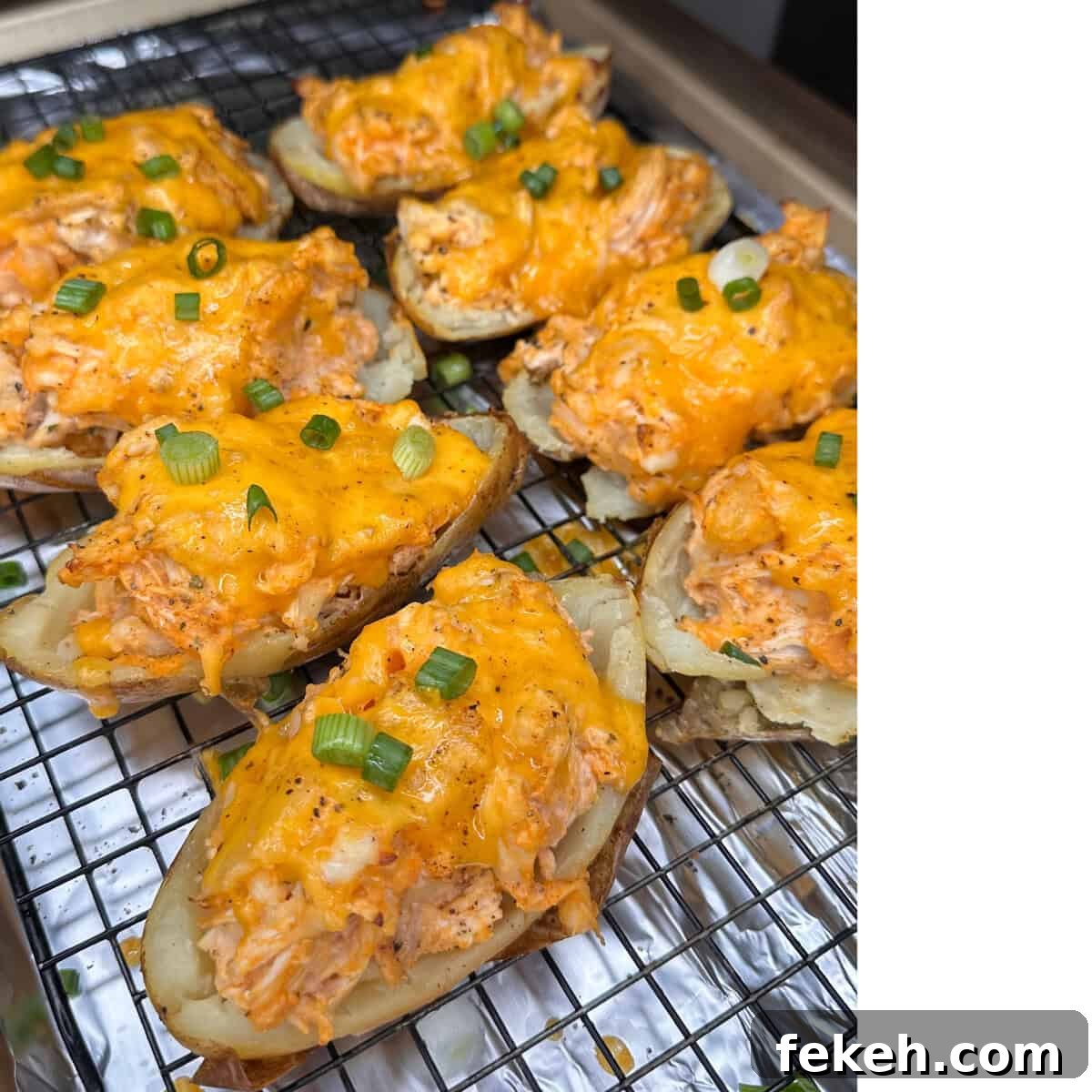 Buffalo Chicken Twice-Baked Potatoes — Tangy Loaded Potato Recipe 4 img 11745 3