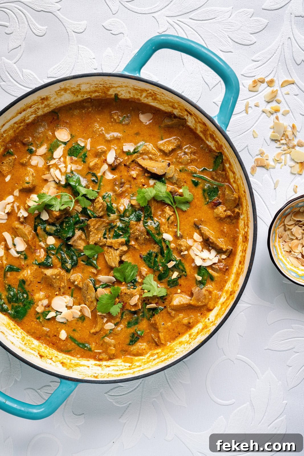 Leftover Turkey Curry Recipe for a Flavorful Dinner 3 overhead view of turkey curry in a casserole dish