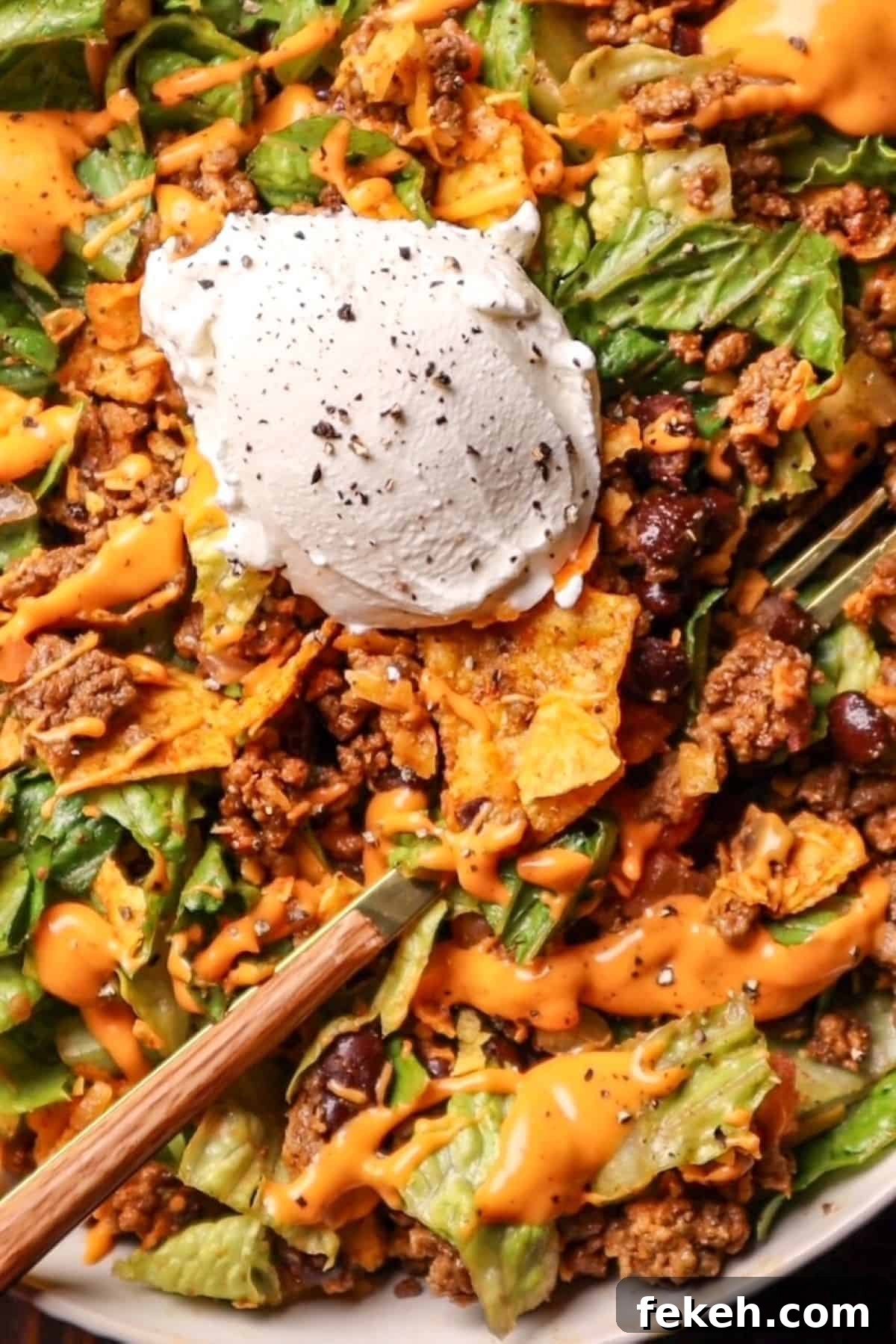 Doritos Taco Salad Recipe: Crunchy Layered Taco Salad with Doritos 2 doritos taco salad