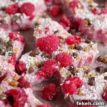 frozen yogurt bark broken into pieces