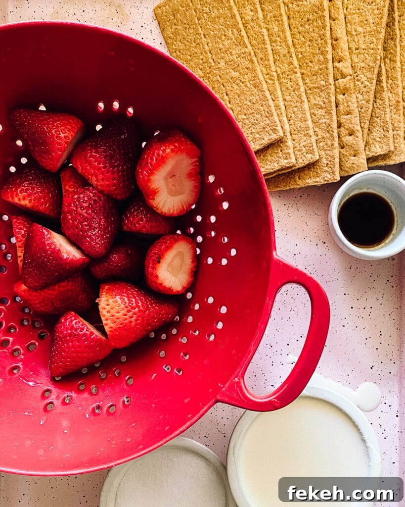Strawberry Icebox Cake Recipe — No-Bake Summer Dessert 3 Ingredients for strawberry icebox cake.