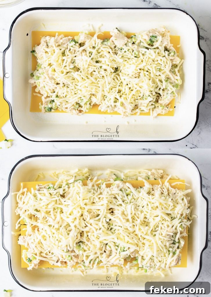 layering lasagna