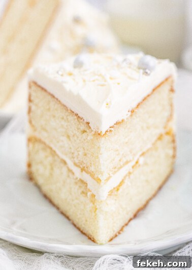Classic Cream Cheese Pound Cake Recipe for Moist, Tender Slices 28 White Layer Cake - A classic, white, two-layer cake recipe.