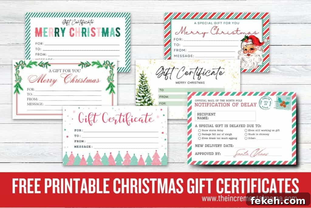6 Free Printable Christmas Gift Certificate Templates 2 homemade gift certficate template PDF