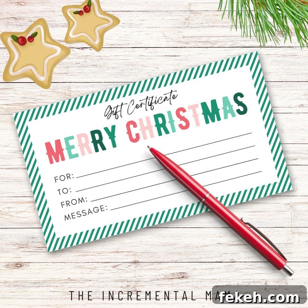 6 Free Printable Christmas Gift Certificate Templates 3 holiday gift template