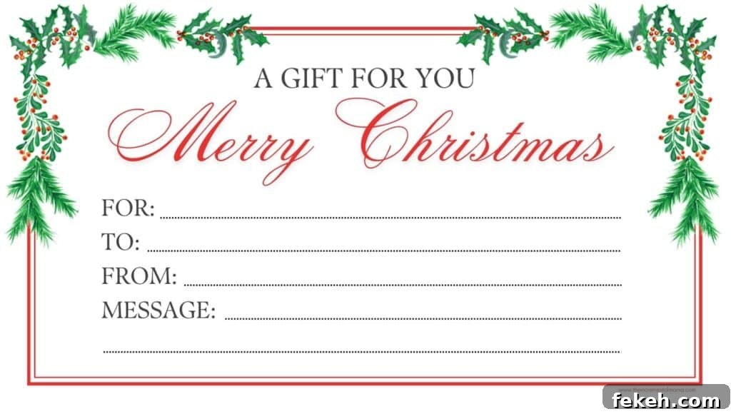 6 Free Printable Christmas Gift Certificate Templates 6 merry christmas gift certificate PDF