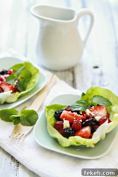 Balsamic Berry Salad Lettuce Cups Balsamic Berry Salad Lettuce Cups