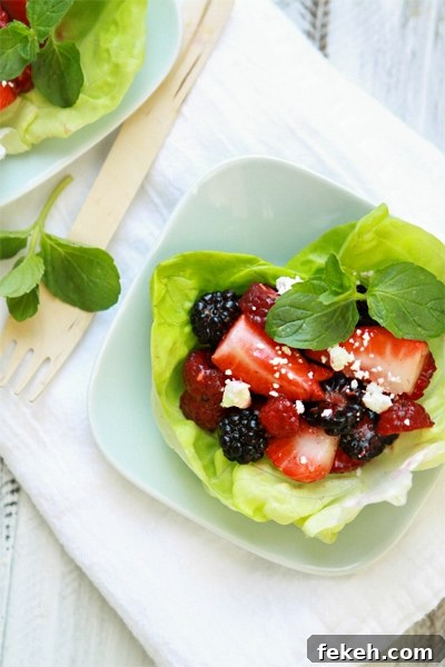 Balsamic Berry Salad Lettuce Cups Balsamic Berry Salad Lettuce Cups