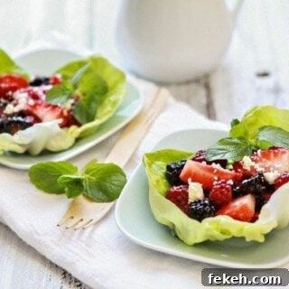 Berry Balsamic Salad Lettuce Cups