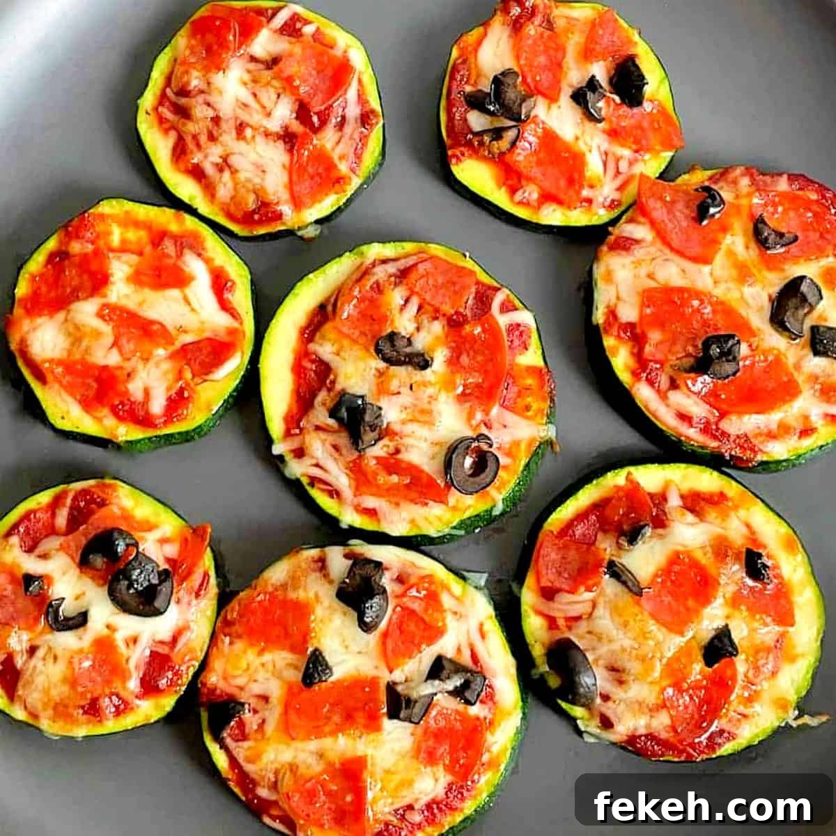 Air Fryer Zucchini Pizza Bites Recipe for Crispy, Low-Carb Snacks 2 zucchini pizza bites on a plate