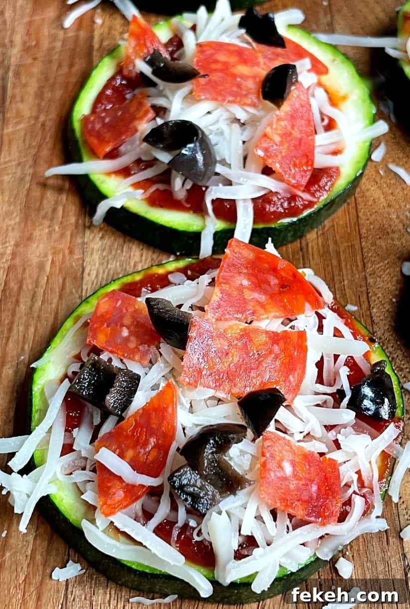 Air Fryer Zucchini Pizza Bites Recipe for Crispy, Low-Carb Snacks 6 zucchini pizza bite before cooking.