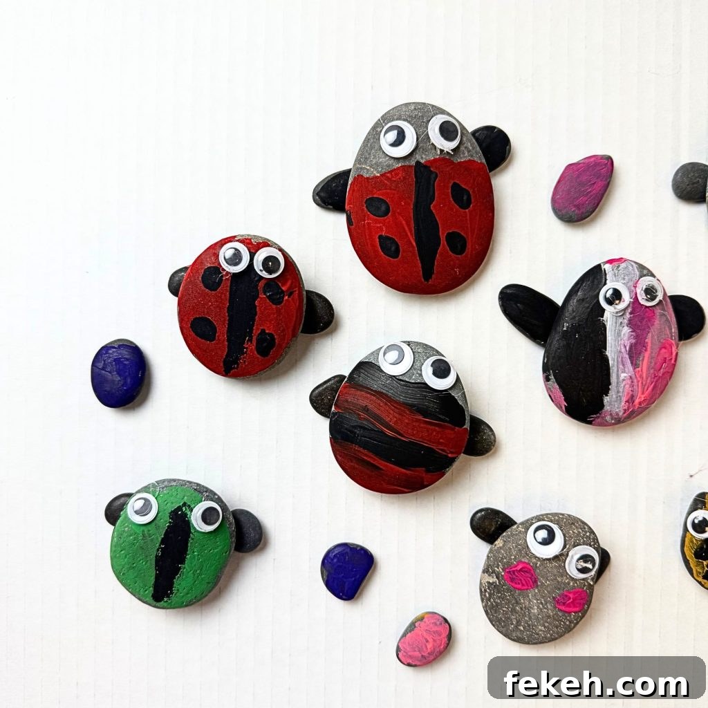 Create a Rocky Bug Garden: DIY Guide for Backyard Insects 10 Collection of painted rock bugs