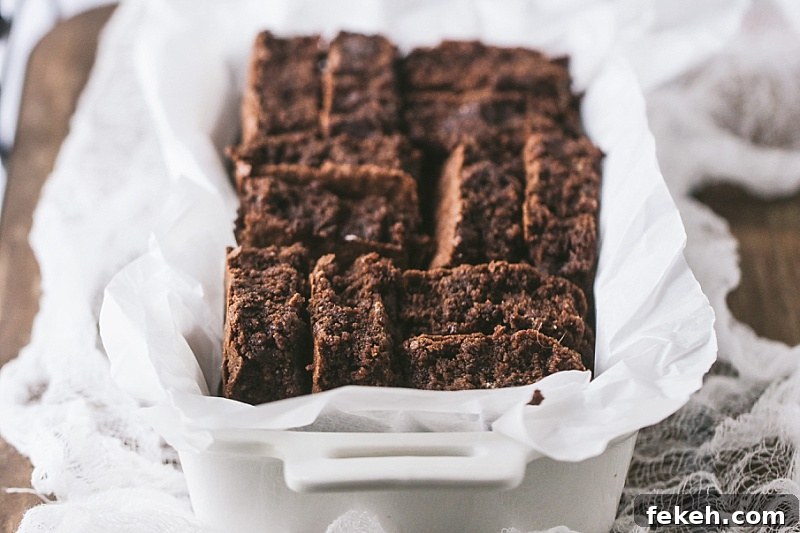 The Original Baker's Unsweetened Chocolate Brownies arranged in a white dish to show their fudgy cakey texture