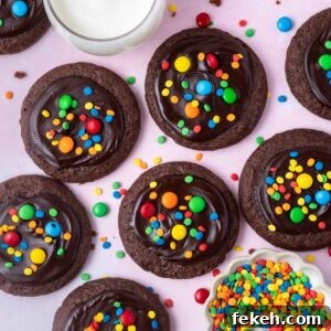 Fudgy Cosmic Brownie Cookie Recipe for Gooey Chocolate Lovers 12 cosmic brownie cookies with milk and sprinkles