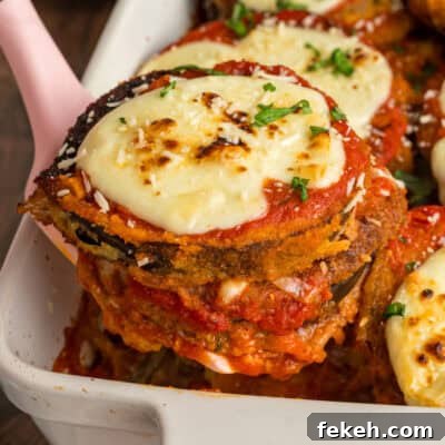 Classic Baked Eggplant Parmesan with Crispy Mozzarella Layers 2 Eggplant Parmesan feature