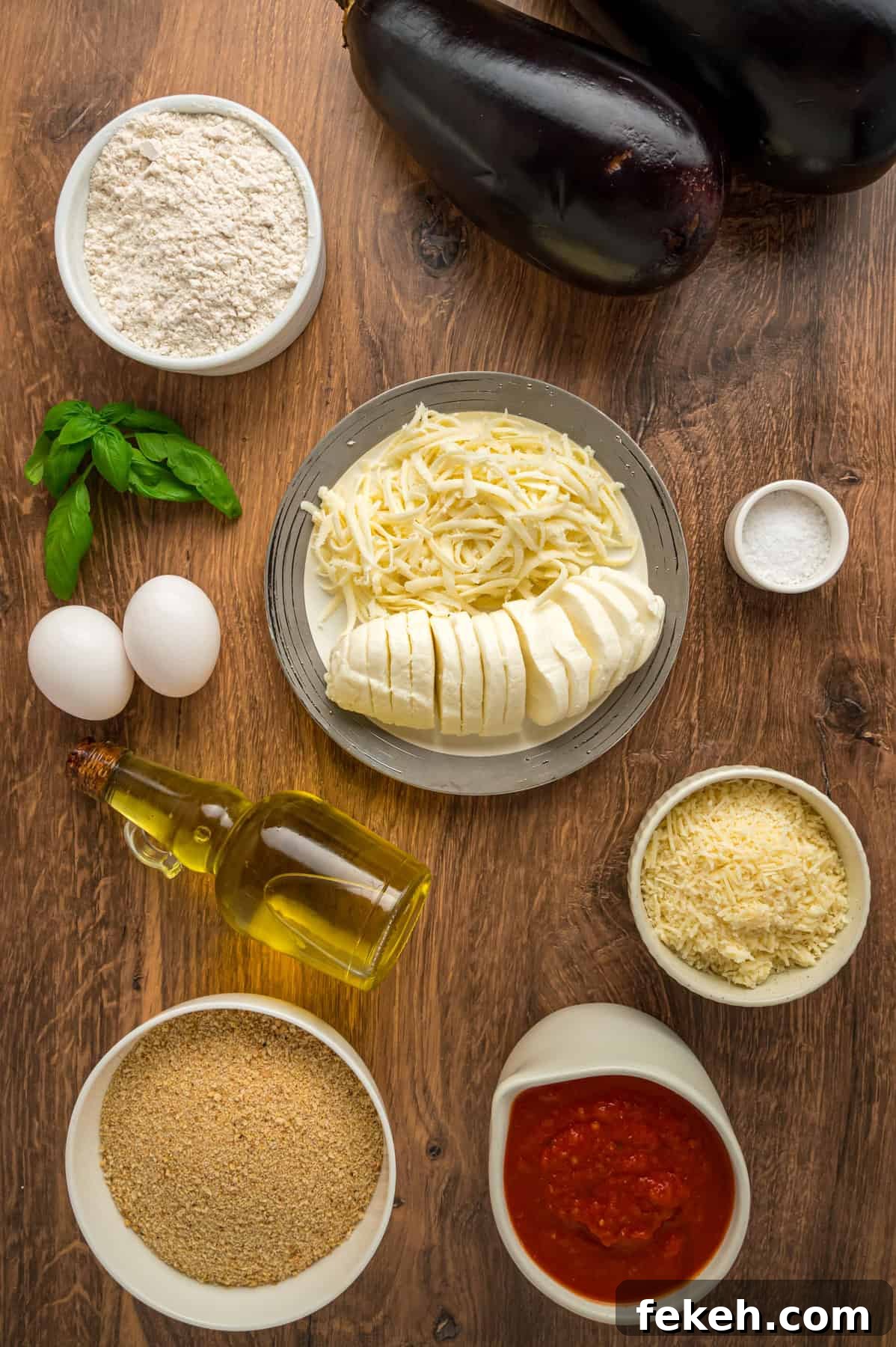 Ingredients needed for eggplant parmesan Ingredients needed for eggplant parmesan
