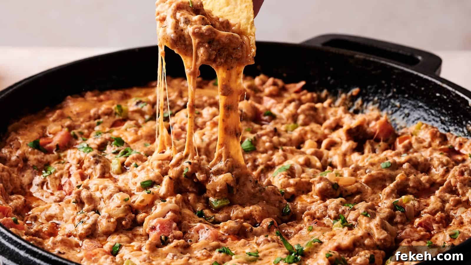 I Tried 15 Fall Snacks So You Don’t Have To — Top Picks Reviewed 15 A tortilla chip is dipped into a skillet of cheesy ground beef and tomato dip, with melted cheese stretching between the chip and the dip.