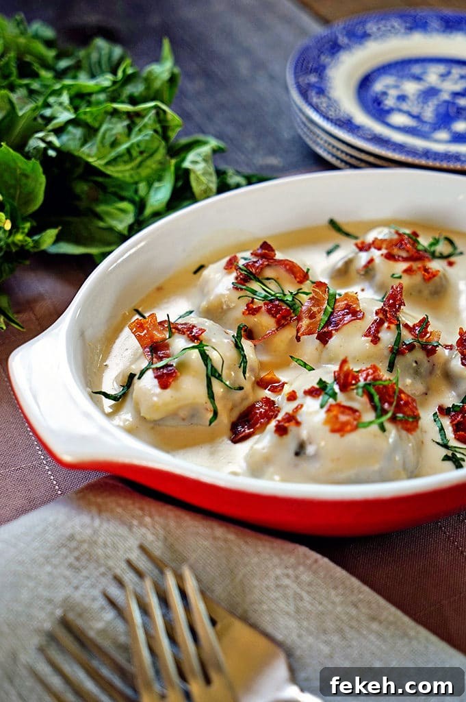 Baked Pesto Turkey Meatballs with Creamy Mornay Sauce 5 Baked Pesto Turkey Meatballs with Homemade Alfredo Sauce and Pan Fried Prosciutto4