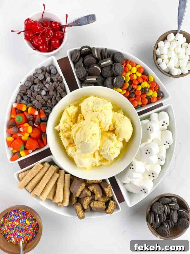 Different toppings for milkshake.