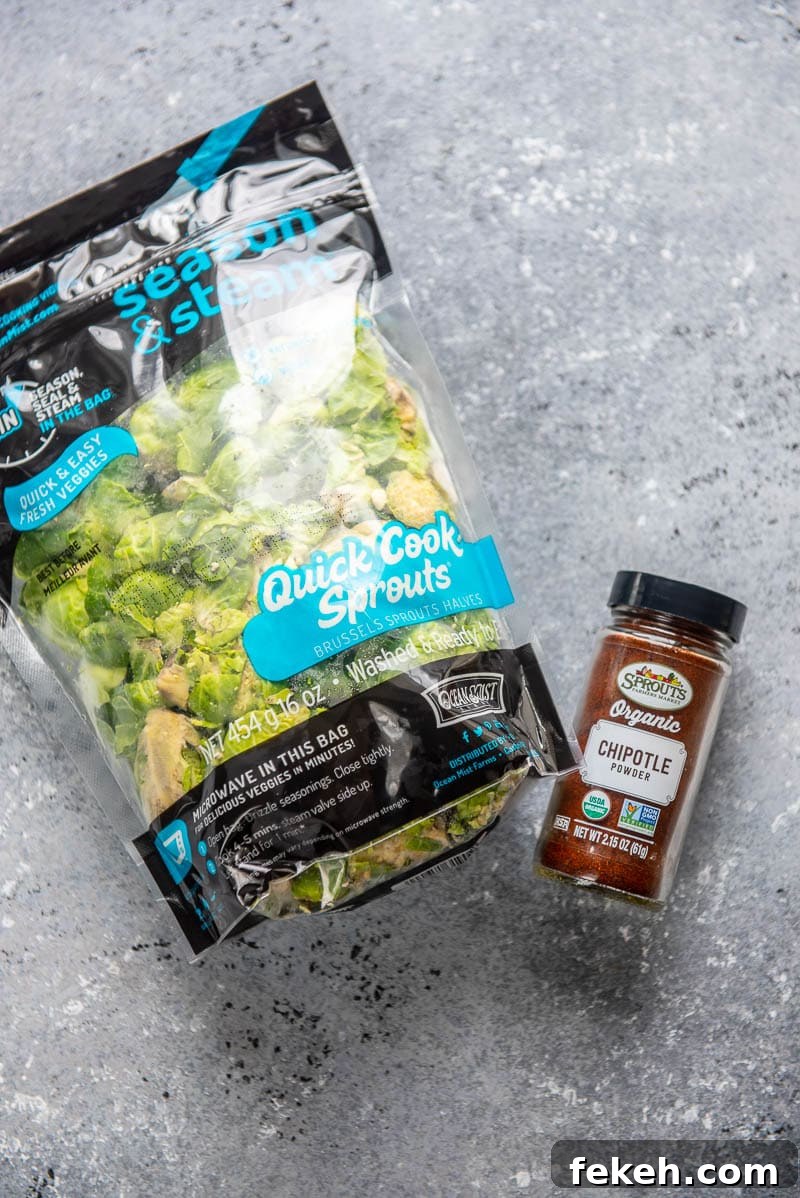 Crispy Spicy Brussels Sprouts with Garlic and Chili 3 bag of brussels sprouts and chili powder