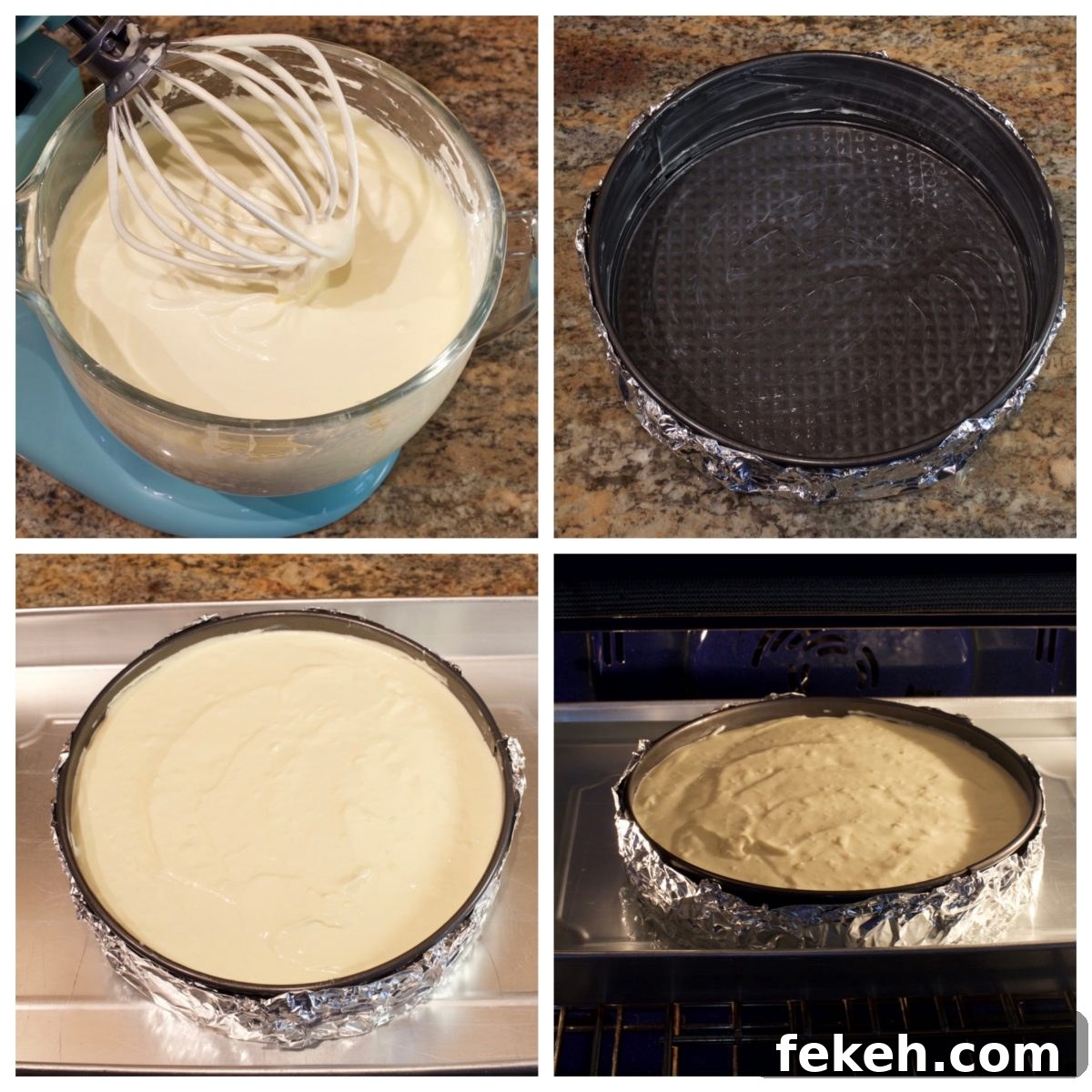 Creamy Crustless New York-Style Cheesecake Recipe 4 Preparing cheesecake batter