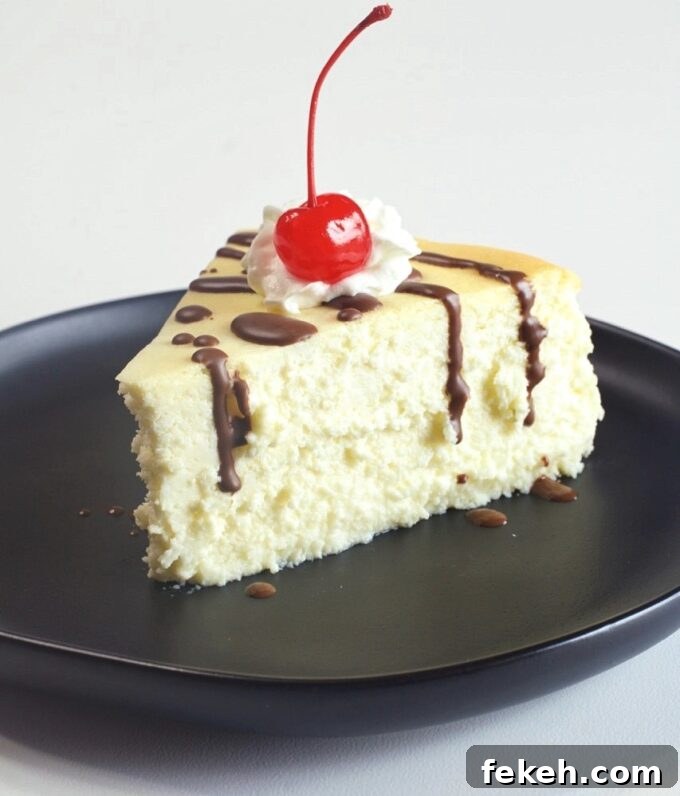 Creamy Crustless New York-Style Cheesecake Recipe 6 Cheesecake close-up